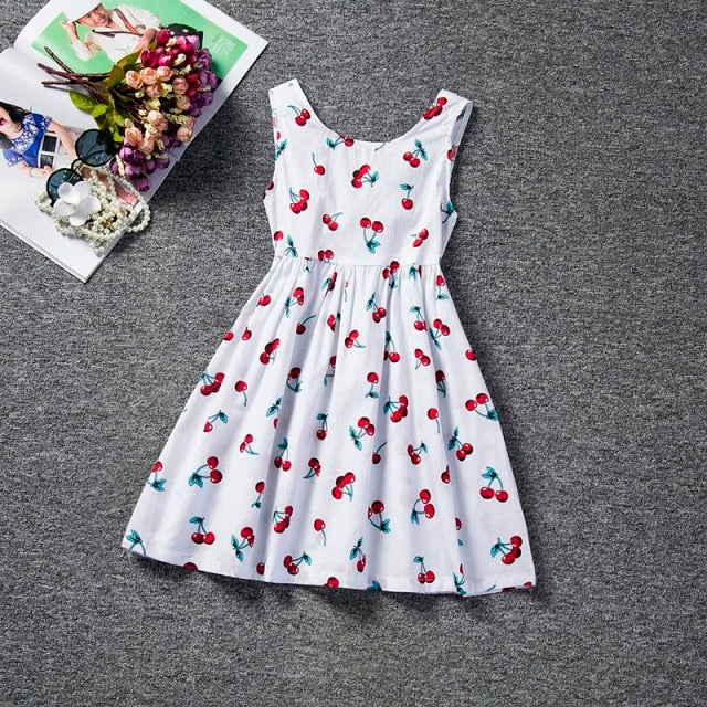 Beautiful florals dot clothes dress for kids baby girls summer
